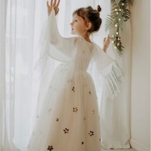 White and Gold Sleeveless Spaghetti Strap Sundress for Wedding Guests